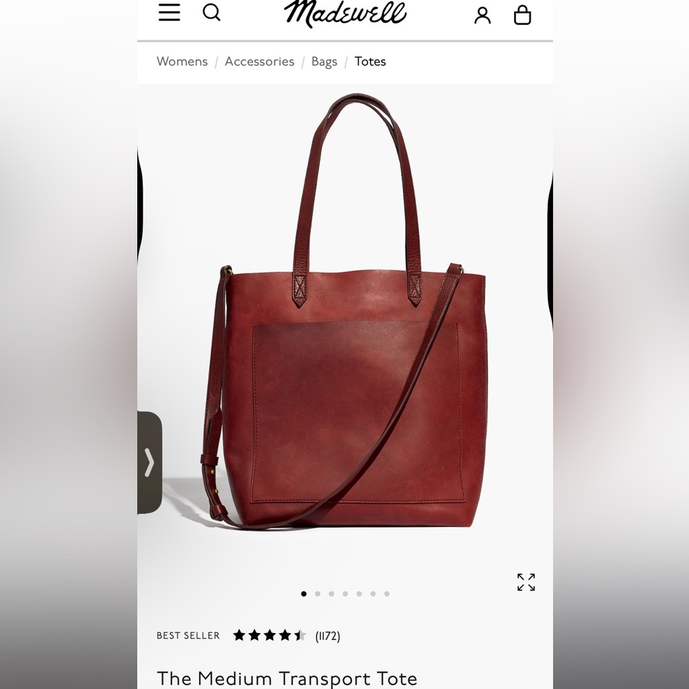 Madewell Medium Transport Tote in Rich Burgundy